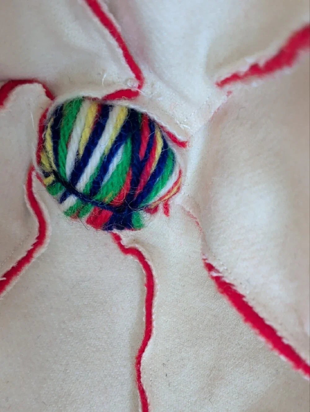 Vintage 60s Handmade Scandnavian Ski Cap Pom-pom Nordic Winter Wool  Sami Style